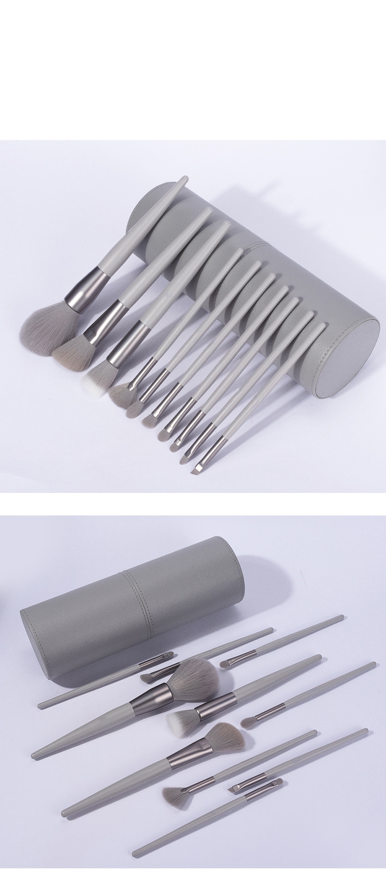 10pc Grey brush set