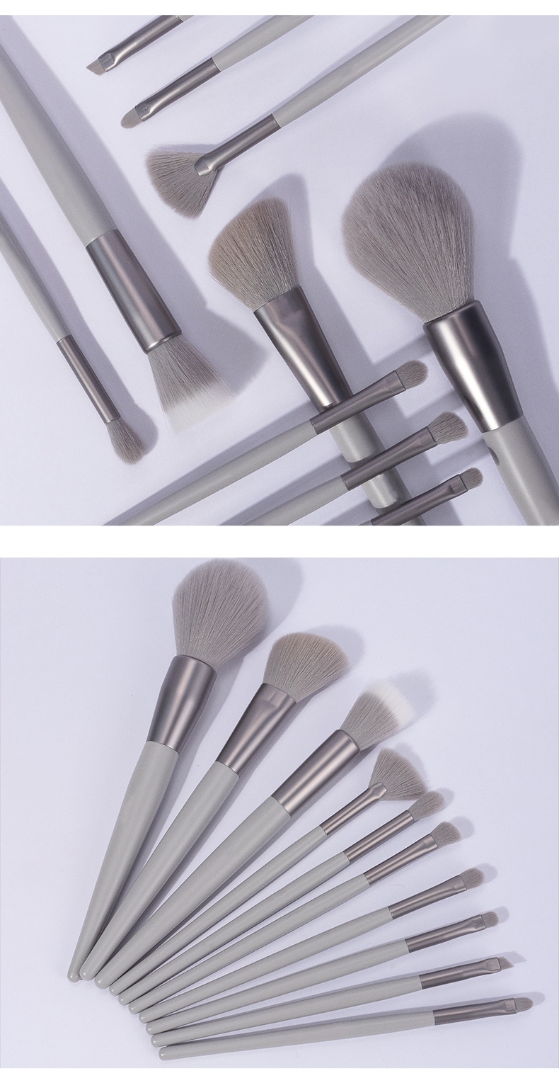 10pc Grey brush set