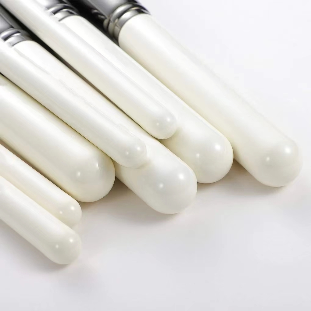 8pc Classic White brush set with bag
