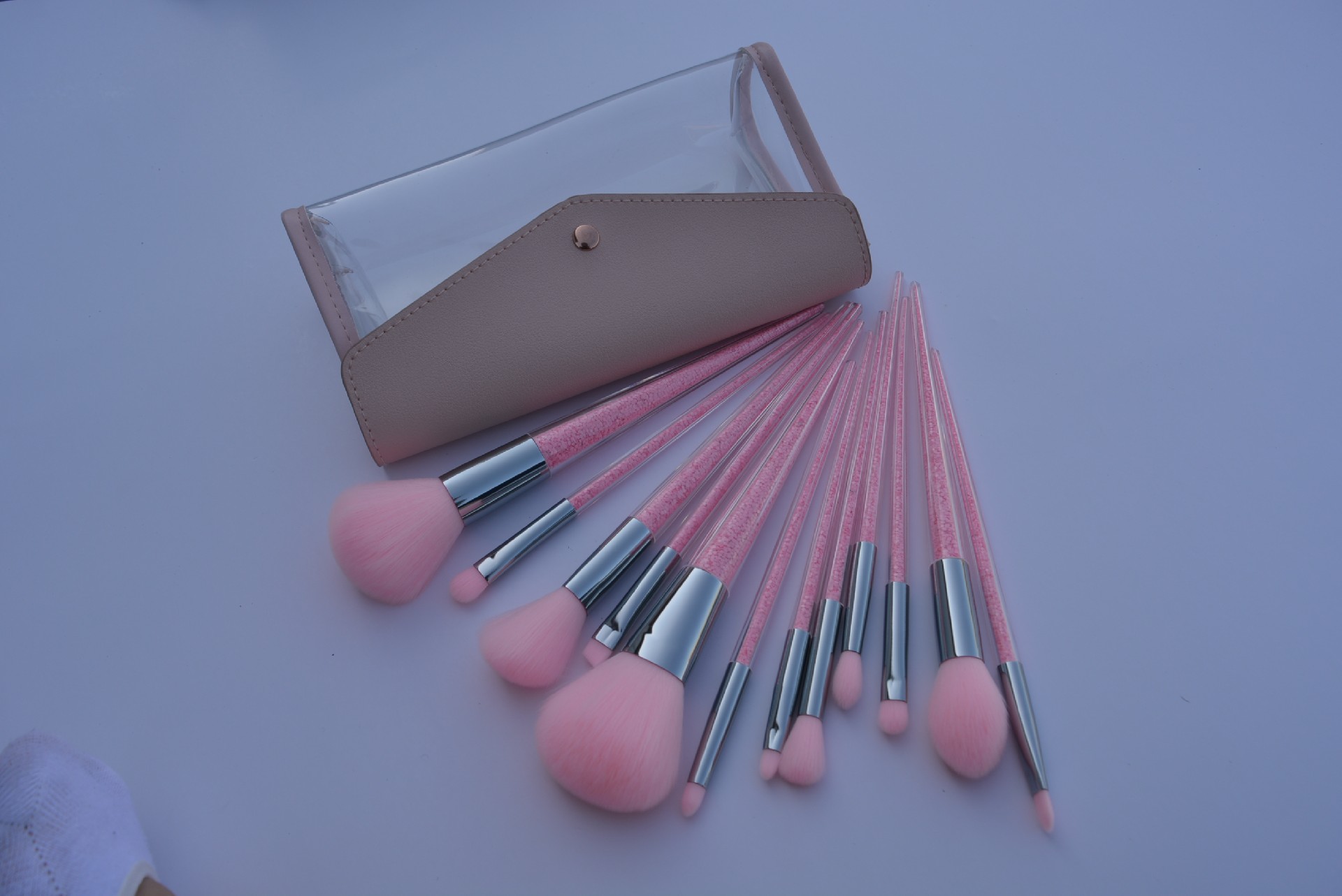 12pc Makeup Brush Set- Redish Pink