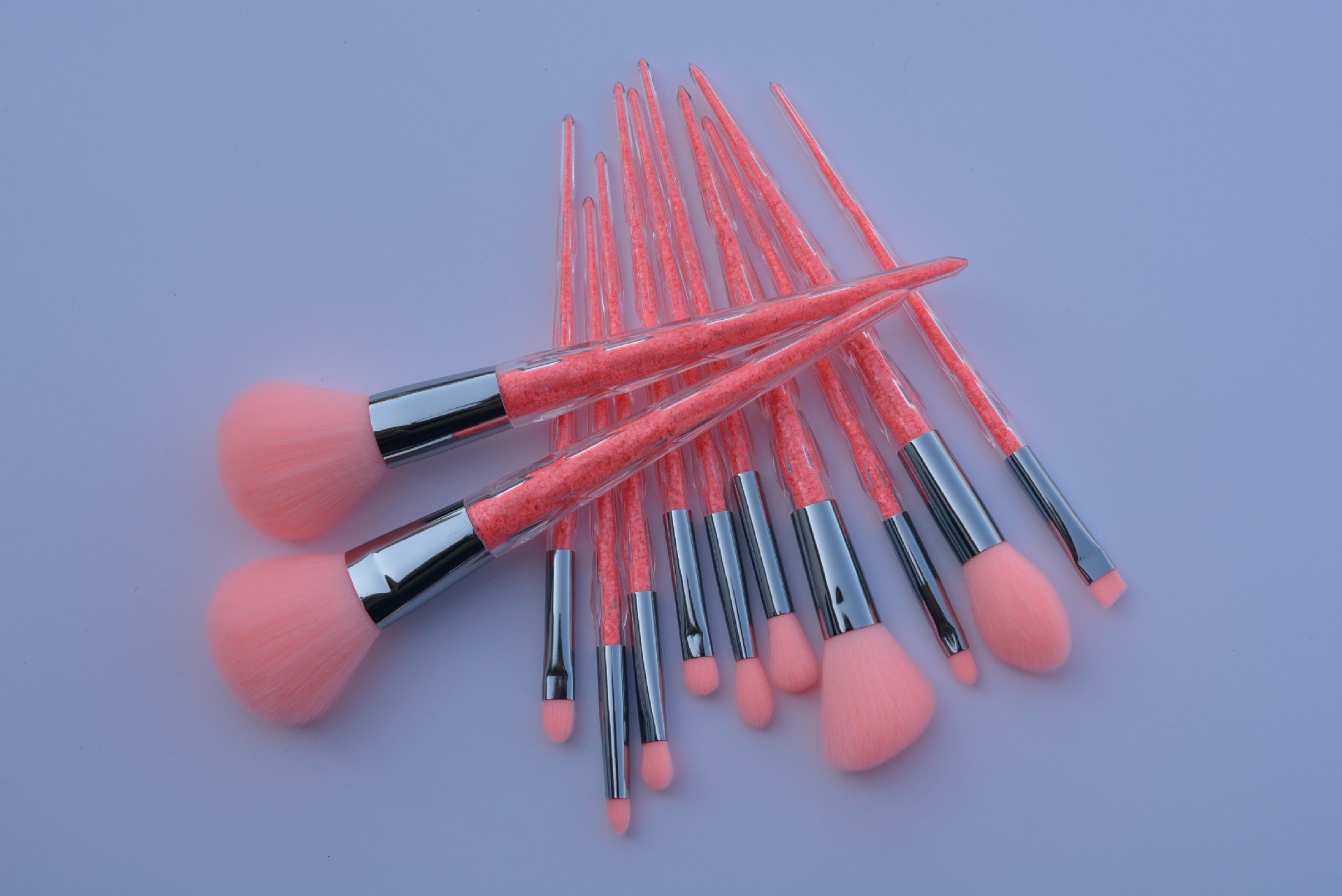 12pc Makeup Brush Set- Redish Pink